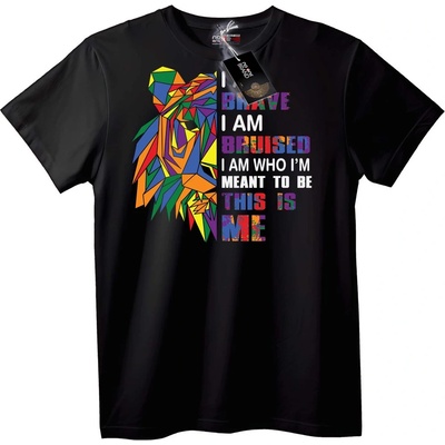 NOONEBRAND Тениска Brave Лъв Себеизразяване - 6XL, Black