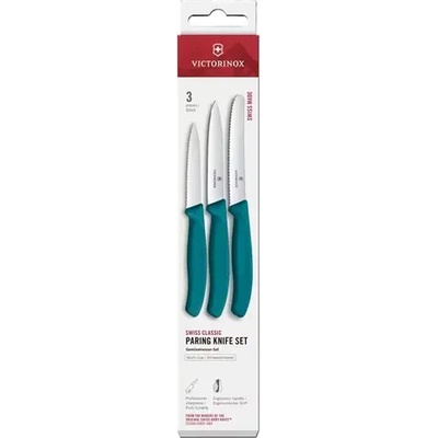 Victorinox Комплект Victorinox Swiss Classic, три ножа с право и назъбено острие, зелени (6.7114.34C1)