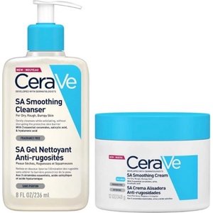 CeraVe SA Комплект - Измиващ изглаждащ гел и Изглаждащ крем, 236 ml + 340 g