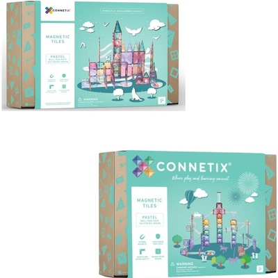 Connetix Tiles Magnetická stavebnica PASTEL (120 ks) + Kuličkodráha PASTEL (106 KS)