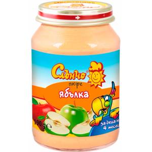 Слънчо Плодово пюре Слънчо - Ябълка, 190 g (17698)