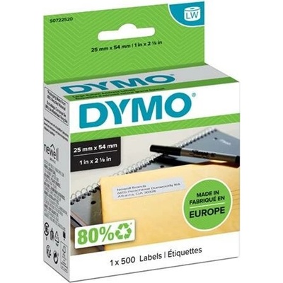 Dymo papírové štítky 54mm x 25mm, bílé, pro zpáteční adresu, 500 ks, 11352, S0722520 - S0722520