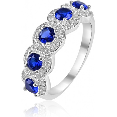 Meucci Stříbrný prsten s modrými zirkony SR163