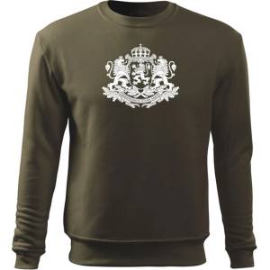 DRAGOWA мъжки суитшърт Герб на България, маслинов (37441)