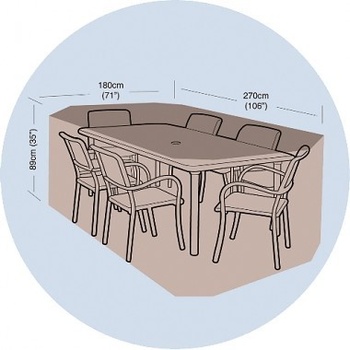 MAT GROUP Plachta krycí na set 6 židlí+obdél.stůl 270x180x89cm, PE 90g/m2