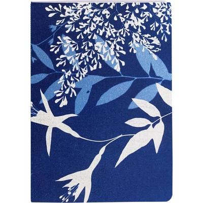 Cyanotype Sešit A6 linkovaný květy