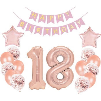 460474 Godan Set fóliových balonů Happy Birthday Pink 18