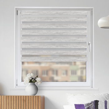 FEXI Roleta Den a noc, Oriental šedá bříza, AA 103n 150 x 130 cm Levá - Bílá