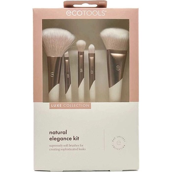 EcoTools Luxe Collection štetec na blending 1 ks + skosený štetec na očnú linku na obočie 1 ks + štetec na aplikáciu korektora 1 ks + štetec na make-up a púder 1 ks + veľký štetec na púder