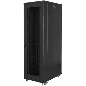 Image 1 of Lanberg Комуникационен шкаф, Lanberg rack cabinet 19" free-standing 42U/800x1000 (flat pack) with mesh door black (FF01-8042-23B)