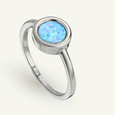 SilveAmo Stříbrný prsten Velké modré oko KK2OPG1017 16