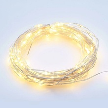 ACA Lighting LED dekoračná strieborná girlanda 8 funkciou teplá biela farba 30 m IP44 vonkajšiu