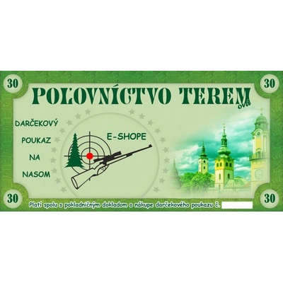 Poľovníctvo TEREM Darčekový poukaz na nákup v našom e-shope 30€
