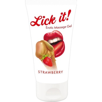 Lick it! Lubrikačný a masážny gél Jahoda 50 ml