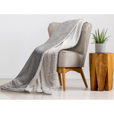 Homa hřejivá luxusní beránková deka light GRAY 150x200 Šedá světlá 150x200
