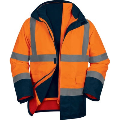 Delta Plus SPEED HV zimná parka bunda 5v1 žltá HV-tmavomodrá