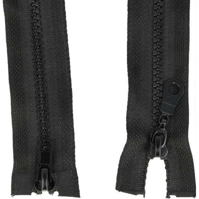 Prima-obchod Zip kostěný No 5 dělitelný 2 jezdce / dvoucestný 80 cm bundový, barva Černá
