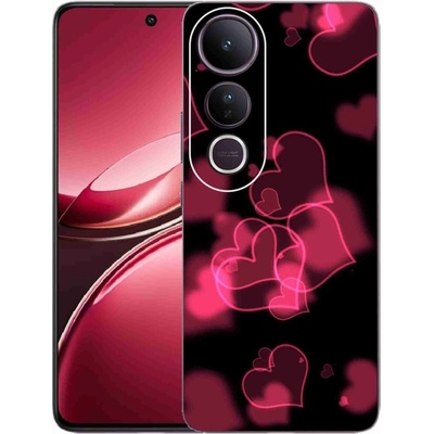 mmCase Gelový V50 Lite 4G/5G červená srdíčka