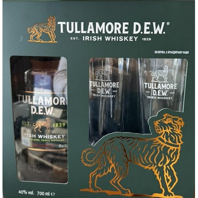 Tullamore D.E.W. Тъламор Дю + 2 високи чаши