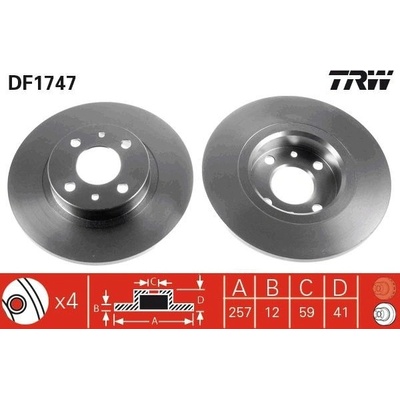 Brzdový kotúč TRW DF1747