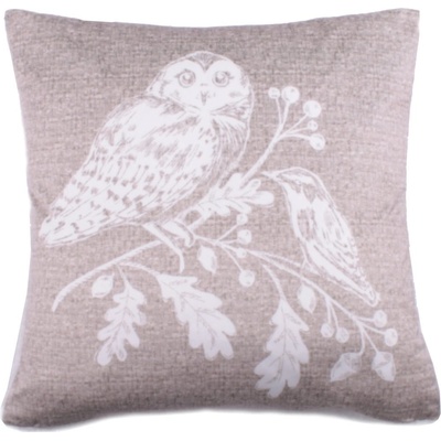 Woodland Polštář Owls Natural 43x43