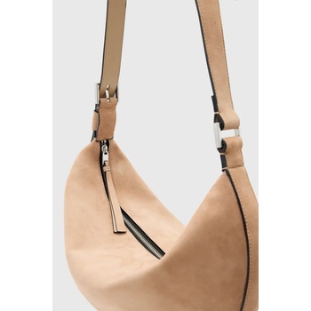 AllSaints Велурена чанта AllSaints HALFMOON в бежово W098XC (W098XC)