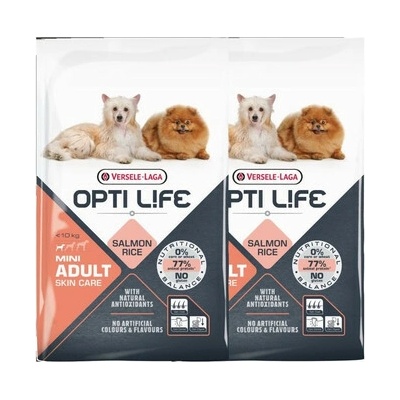 Versele LAGA Adult Skin Care Mini Granule pre dospelých psov malých a miniatúrnych plemien s citlivou pokožkou s príchuťou lososa 15 kg 2 x 7,5 kg