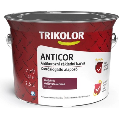 Tricolor anticor Antikorozní základní barva na kov 2,5 l Červená