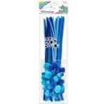 TITANUM Set of wires, pompons, eyelets blue 80pcs