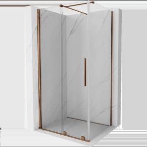 Mexen Velar плъзгаща се душ кабина 100 x 110 см, прозрачна, розово злато (871-100-110-01-60)