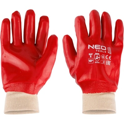 NEO TOOLS Работни ръкавици, памучни, изцяло с pvc покритие, 3121x, размер 10 (97-676)