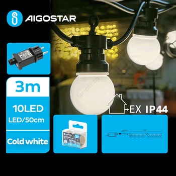 Aigostar - LED Екстериорни декоративни лампички 10xLED/3m IP44 студено бял (AI1447)