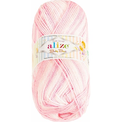 BELLATEX Baby Best Batik 100 g - 6660 biela, ružová