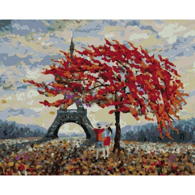 zuty Zamilovaný pár a Eiffelova věž 80 x 100 cm vypnuté plátno na rám 8596530056553