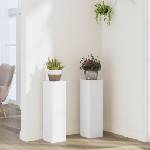 vidaXL Стойки за растения 2 бр бели 17x17x60 см инженерно дърво (852933)