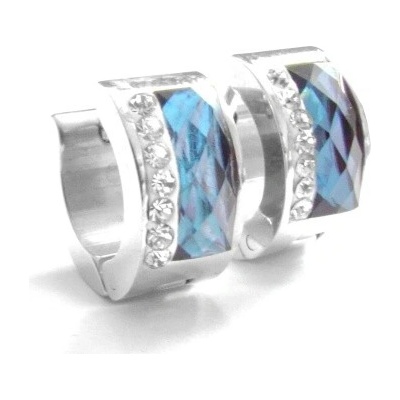 Steel Jewelry náušnice modré kroužky z chirurgické oceli NS140216