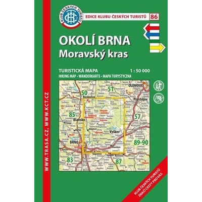 KČT 86 Okolí Brna Moravský kras 1:50 000 turistická mapa