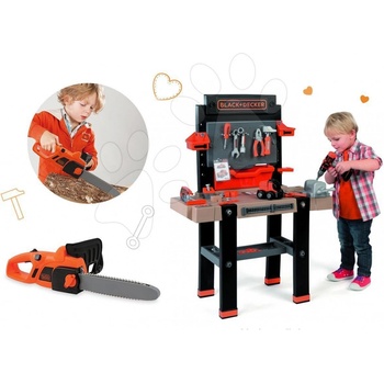 Smoby Black & Decker set pracovná dielňa s vŕtačkou a elektronická motorová píla