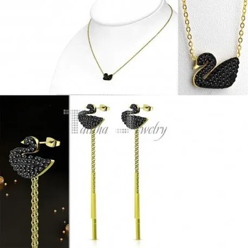 Image 1 of Talitha Дамски комплект колие и обеци " Лебед"