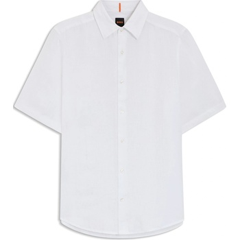 HUGO BOSS Риза с къс ръкав Boss Men's Short Sleeve Shirt - White 100