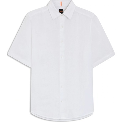 HUGO BOSS Риза с къс ръкав Boss Men's Short Sleeve Shirt - White 100