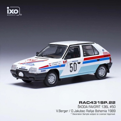 IXO Škoda Favorit 136L Rally Bohemia 1989 50 Berger Jakubec 1:43