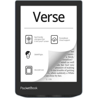 POCKETBOOK e-book reader 629 Verse Bright Blue/ 8GB/ 6"/ Wi-Fi/ USB-C/ čeština/ modrá