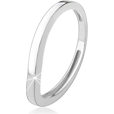 Šperky eshop Stříbrný prsten 925 zvlněná linie lesklý hladký povrch HH5.11