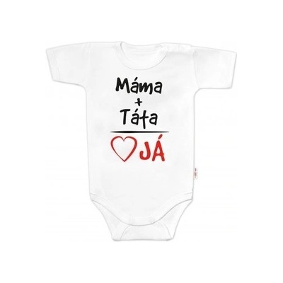 Body krátky rukáv s vtipným textom Baby Nellys Máma+Táta biele