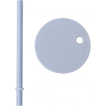 Design Letters Светлосин капак със сламка за чаша, ø 7 cm - Design Letters (20102004LIGHTBLUE)