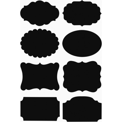 Galeria Papieru Popisovatelné samolepicí etikety tabulové - mix druhů, černé, 16 ks