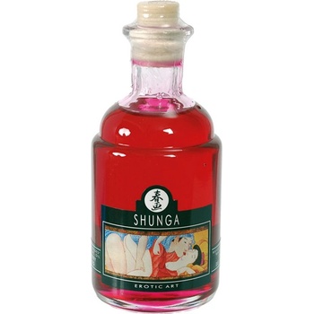 Shunga Aphrodisiac Warming Oil Raspberry Feeling 100 ml Třešeň