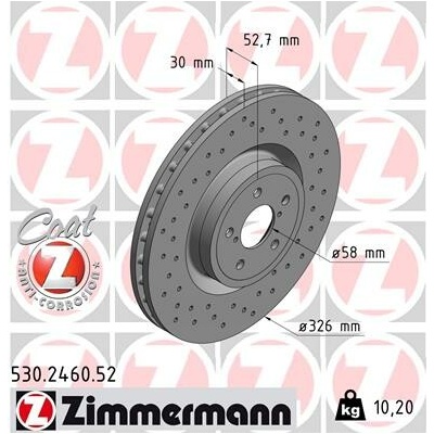 Brzdový kotúč ZIMMERMANN 530.2460.52 (530246052)