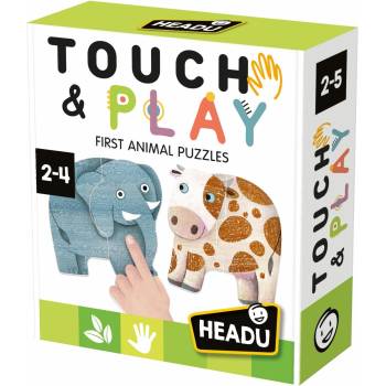 Headu Образователен комплект Headu Touch and Play - Моят първи пъзел с животни, 16 части (HMU60797)